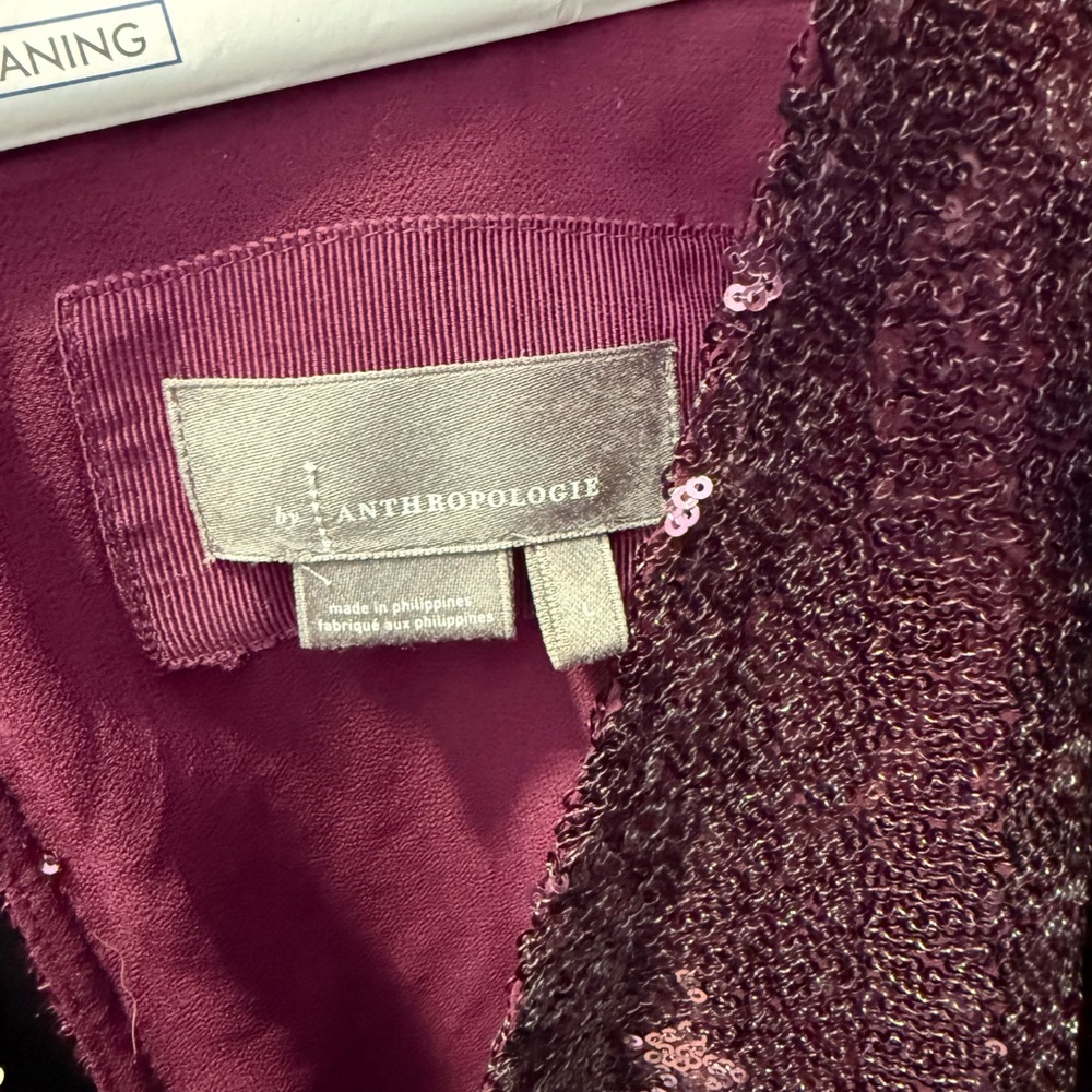 Anthropologie Burgundy Sequin Dress - Picture 2 of 2